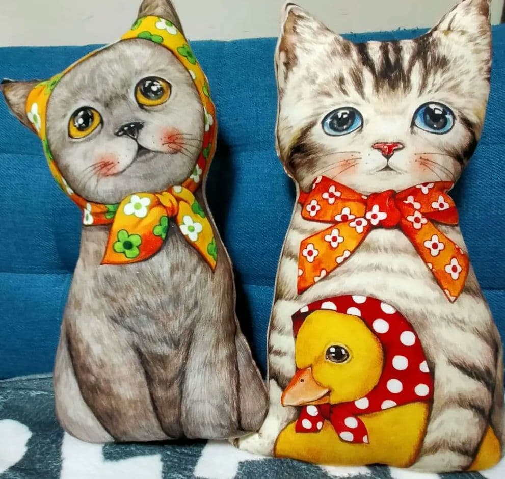 コヤンイサムチョン ハンドメイド 赤ちゃん猫と友達ぬいぐるみクッション5点セット