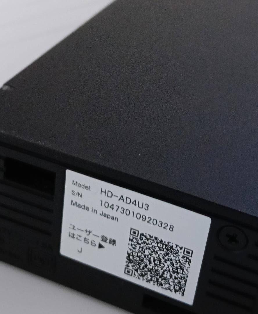 バッファロー 外付けHDD 4TB 使用1895H 健康正常(100%)