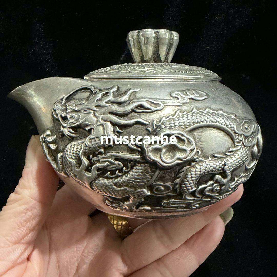 銅器 茶壺 青竜壺 茶道具 煎茶器 装飾品 工芸品 置物