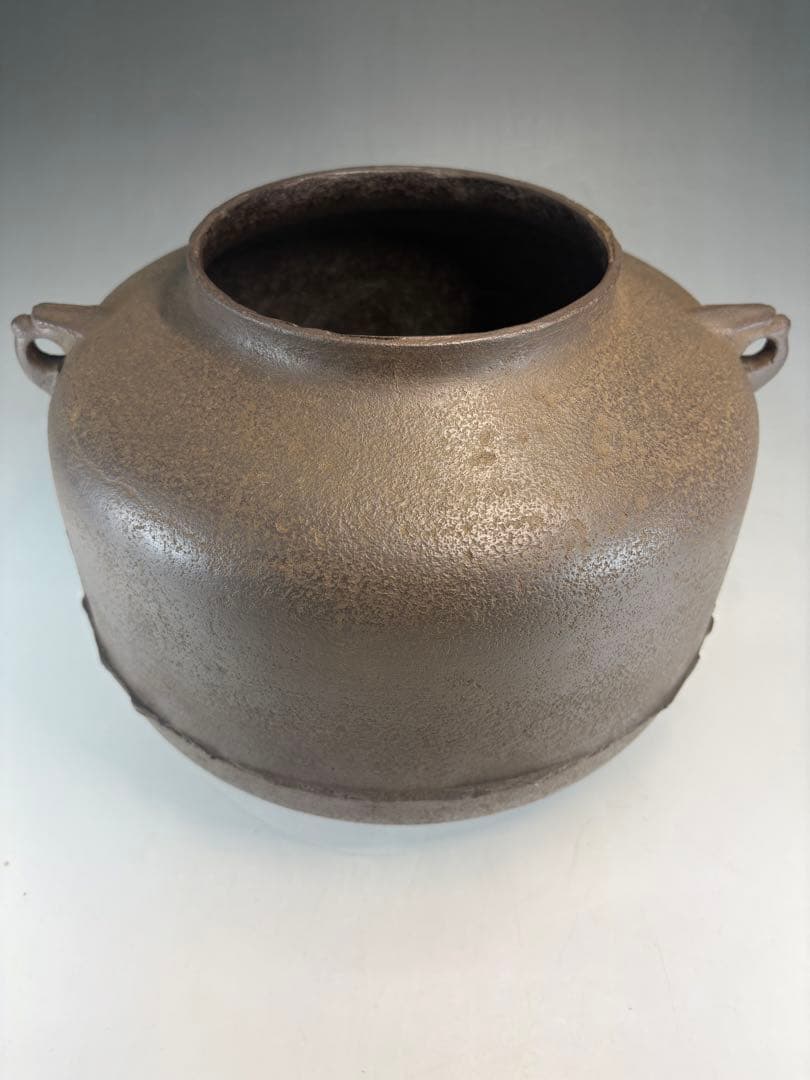 【中古品】加藤了三造　利休好　阿弥陀堂釜（共箱）