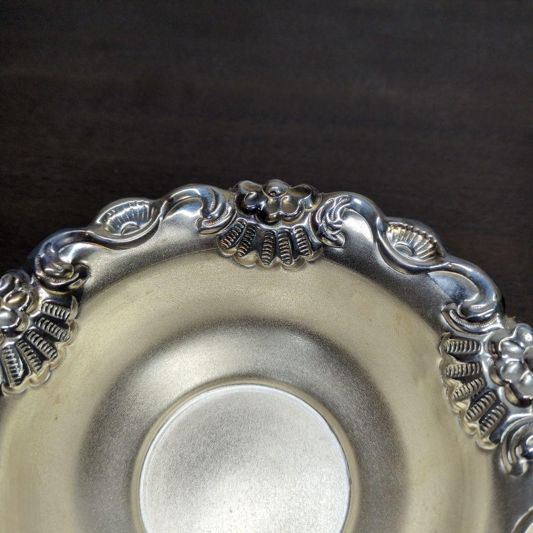 SILVER 刻印有 花唐草文 ボウル 一対 重さ約90g 箱付き