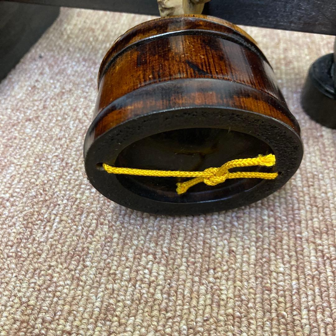 喧嘩特大煙管骸骨煤竹特大煙管入れ相撲　大工頭領　ハンドメイド置物飾り物工芸