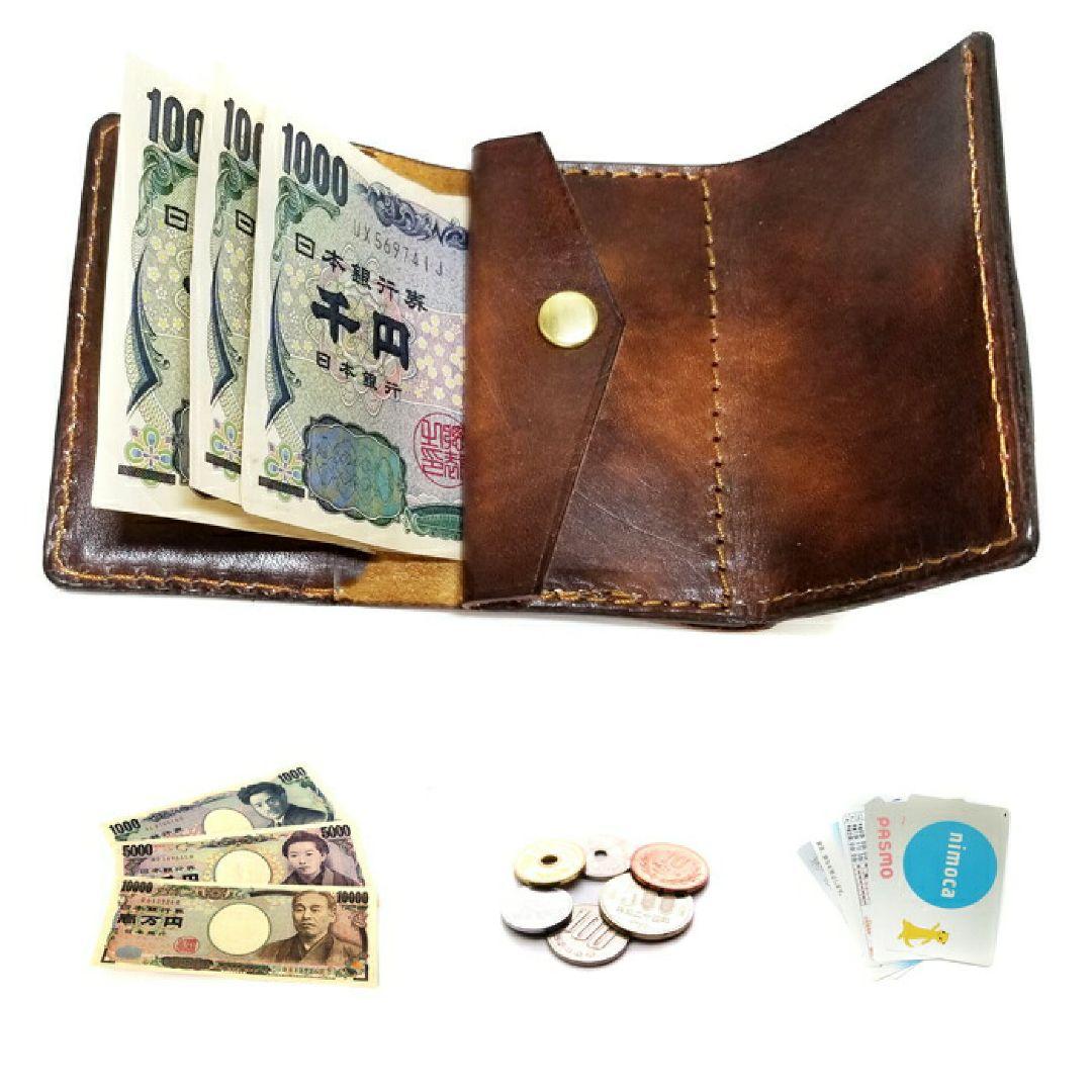 81wind／本革 財布 アンティーク カリグラフィー 英字 メンズ レディース