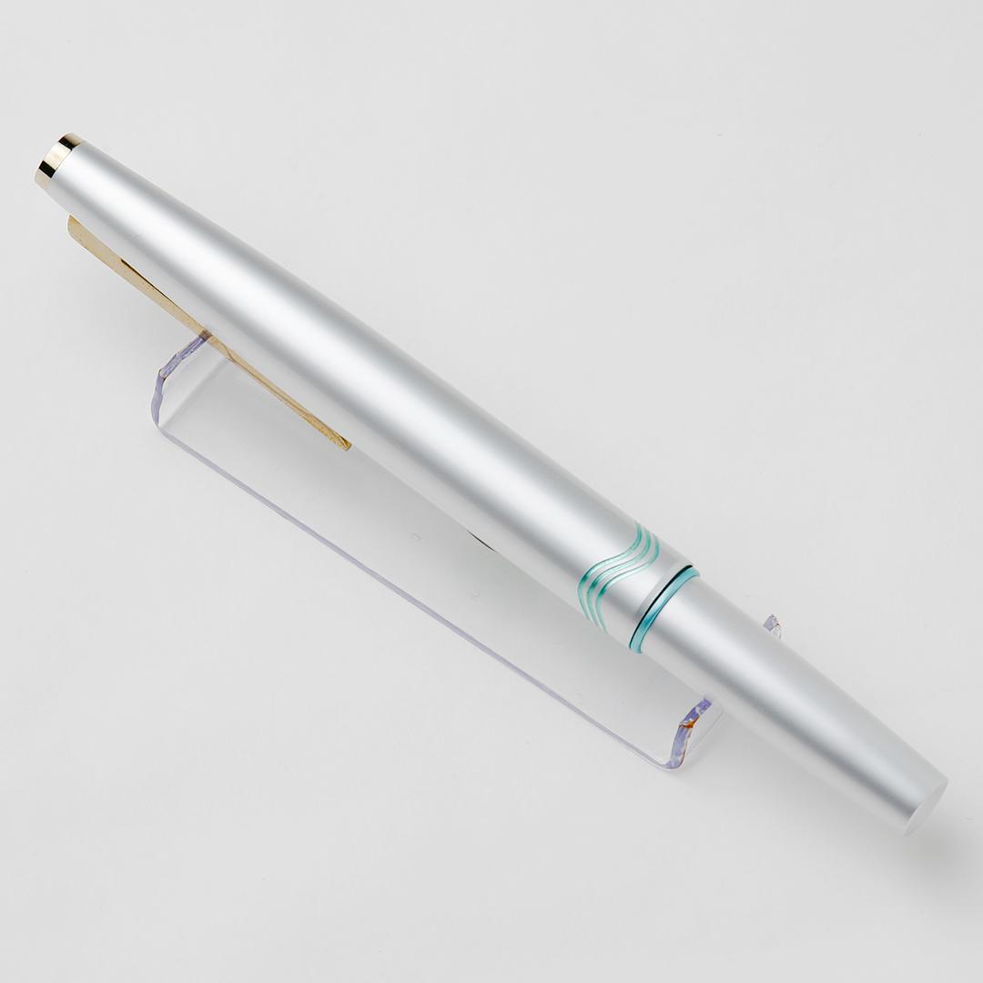 【未使用】 プラチナ万年筆 ポケット 22K シルバー＆グリーン 年代物 C