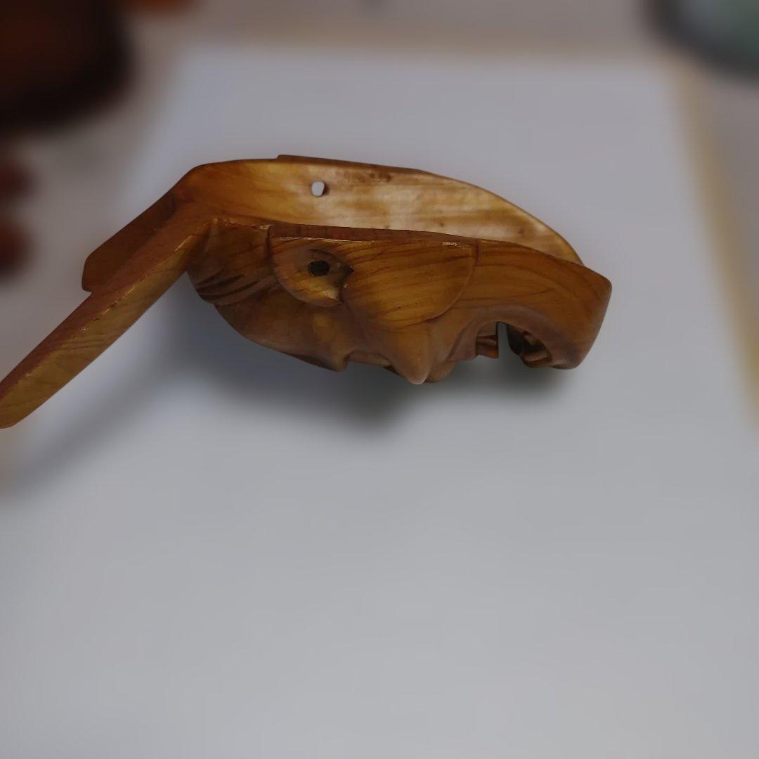 木製 鬼の面 立体彫刻