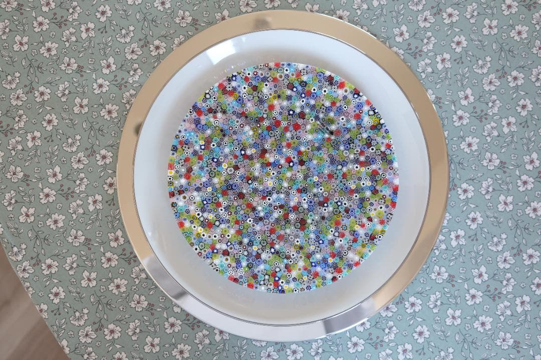 ベネチアンガラス ヴェネチアングラス ミルフィオリ プレート 作家 江波冨士子