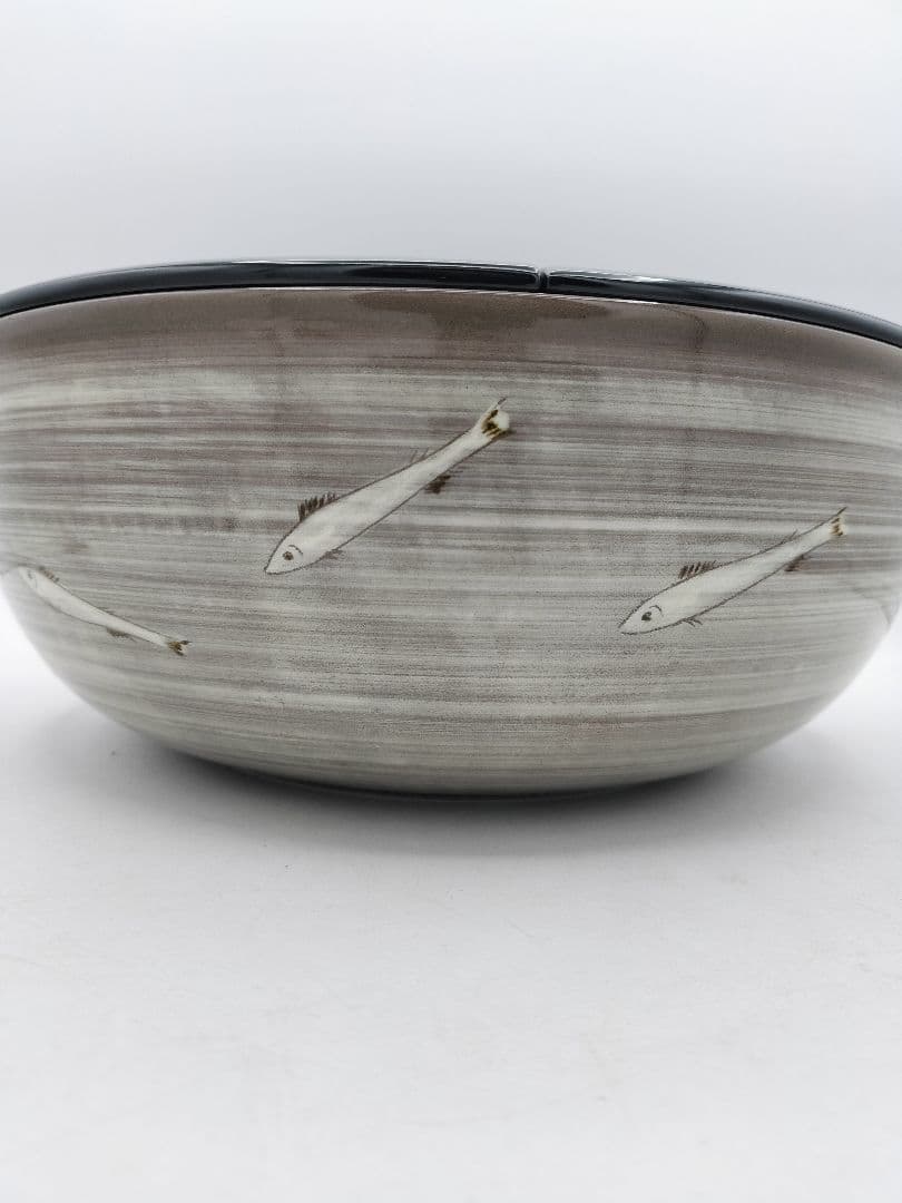 d111【未使用】平水指 現川焼 鮎 武村利左衛門 木箱 茶道具 古物
