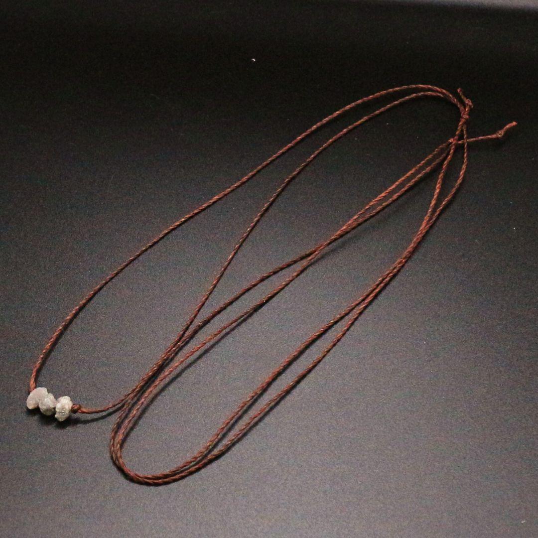 鑑別済 ダイヤモンド 原石 3連ビーズ トップ beads340