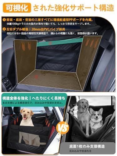 ペットドライブシート 犬 車 シート 後部座席・助手席兼用 高耐久設計 大中小型