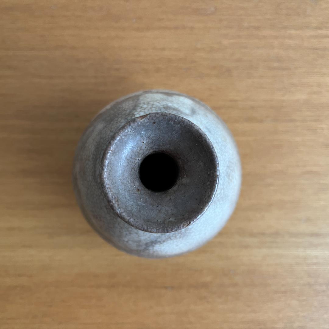 李朝 粉引 徳利 雨漏り手 景色 高11.0cm φ9.1cm