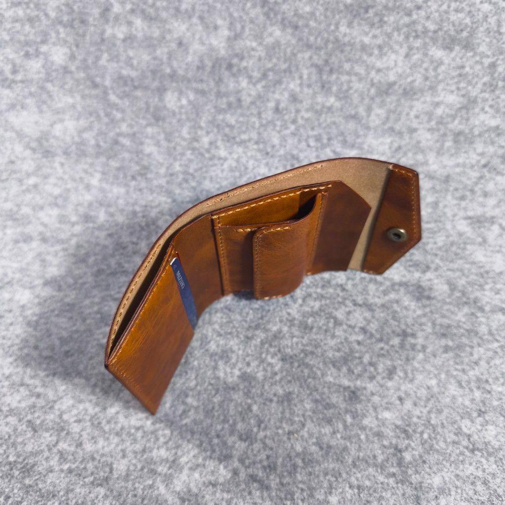 ３つ折り財布　ハンドメイド　レザー　クラフト