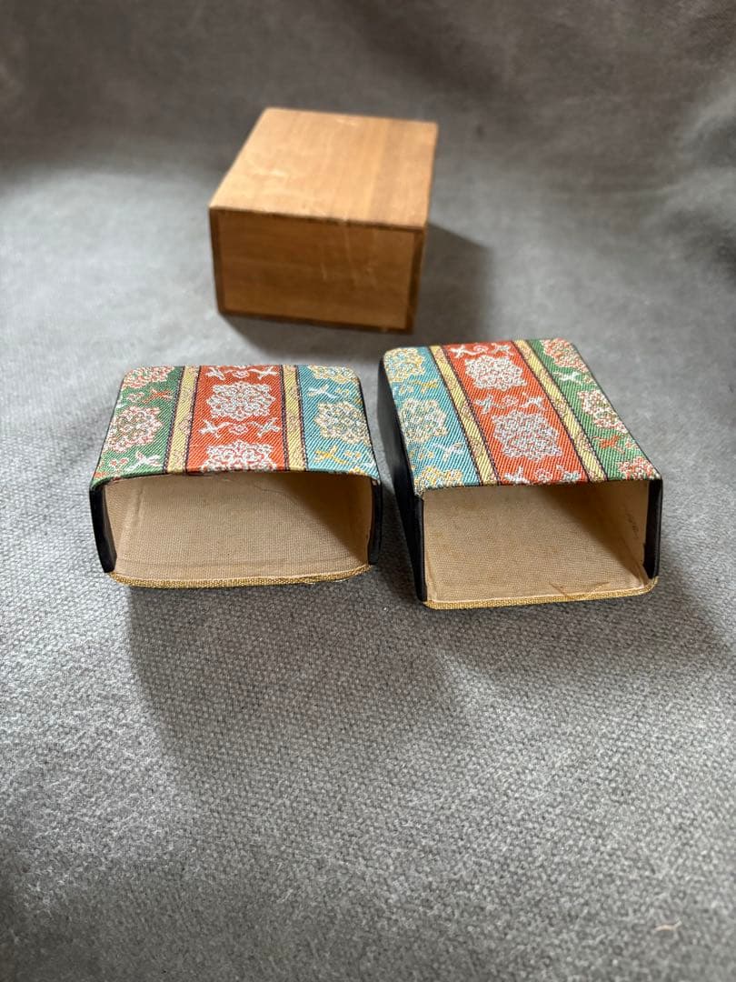 龍村織物　唐花雙鳥長斑錦　小箱　ケース