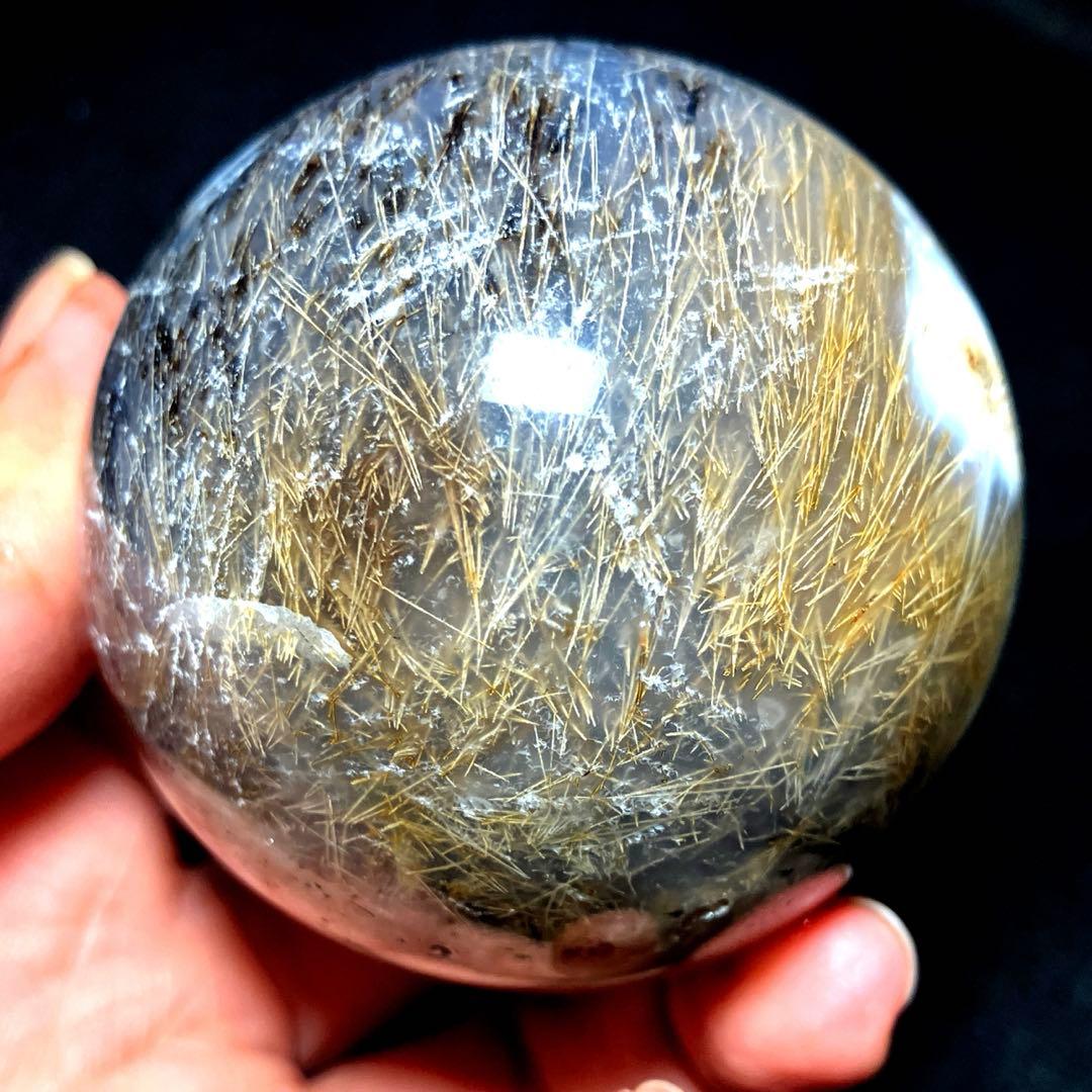 超大玉　60mm ゴールドルチルクォーツ　金針水晶　パワーストーン
