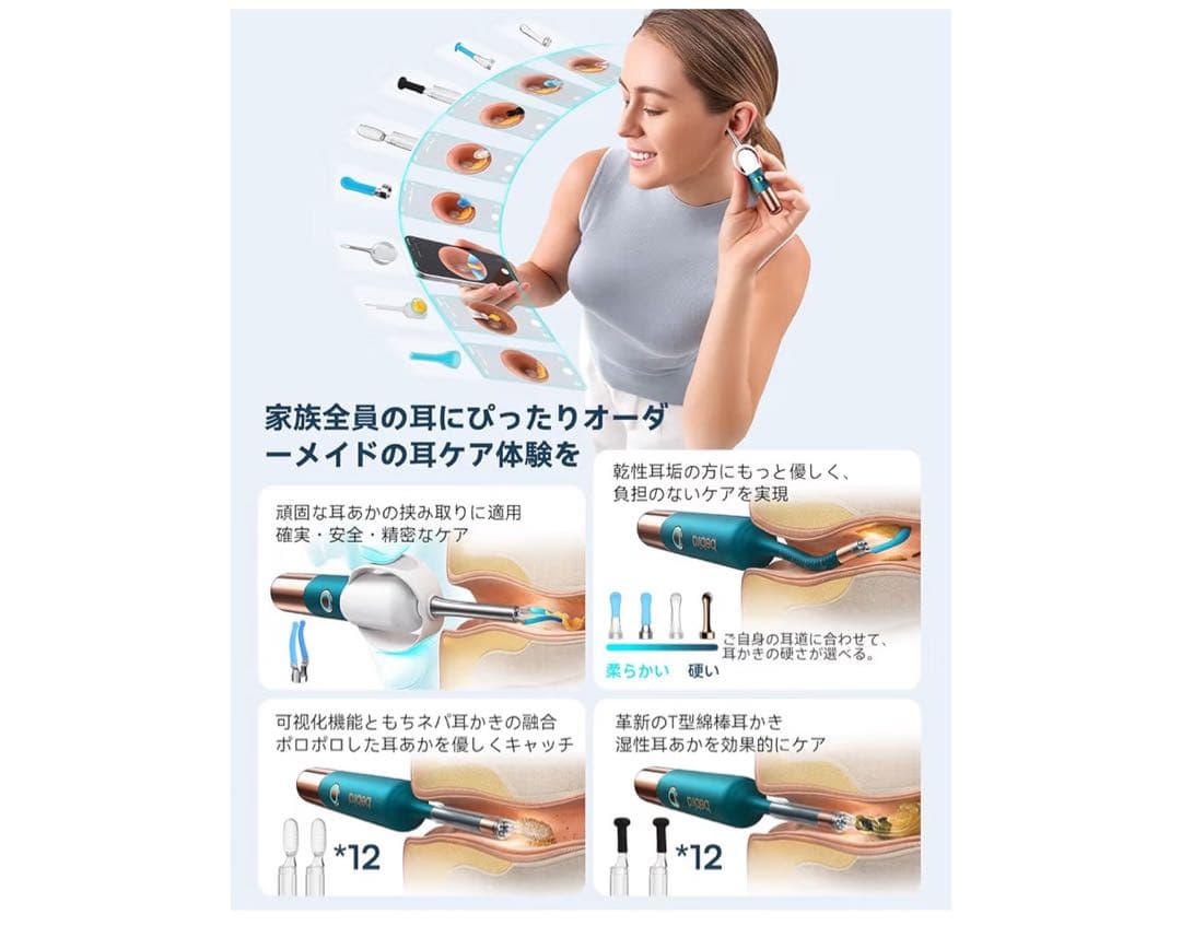 2026年最上級モデル 新世代カメラ付き耳かき 極細3.1mmレンズ