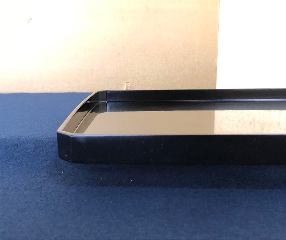 《R》懐石 黒塗 脇取膳10客 長膳 木製漆器 木箱　260323A4