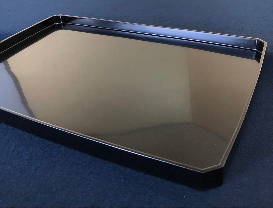 《R》懐石 黒塗 脇取膳10客 長膳 木製漆器 木箱　260323A4
