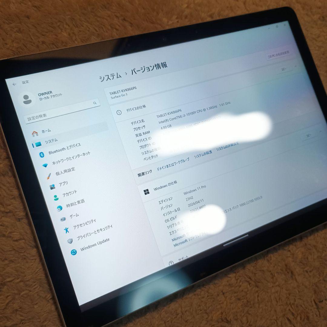 Windowsタブレット本体 Microsoft Surface go3
