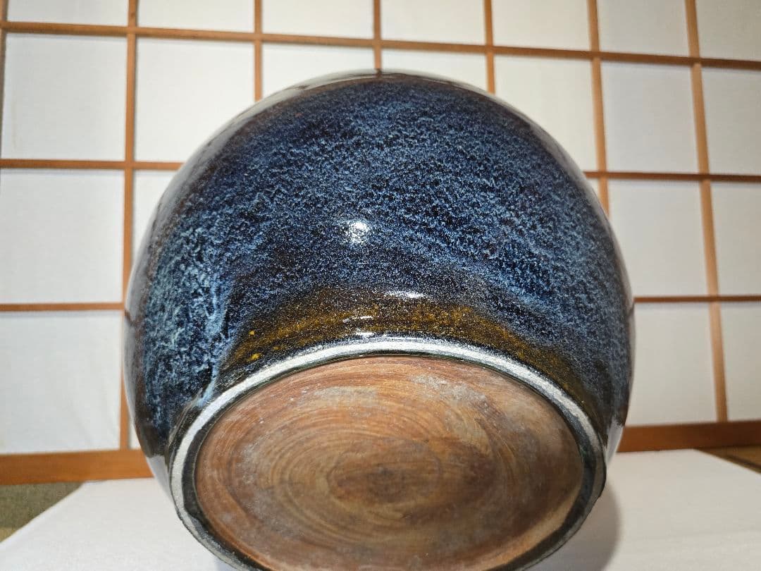 火鉢 陶器 大型 昭和レトロ アンティーク 古民具　金魚鉢 特大 睡蓮鉢 メダカ