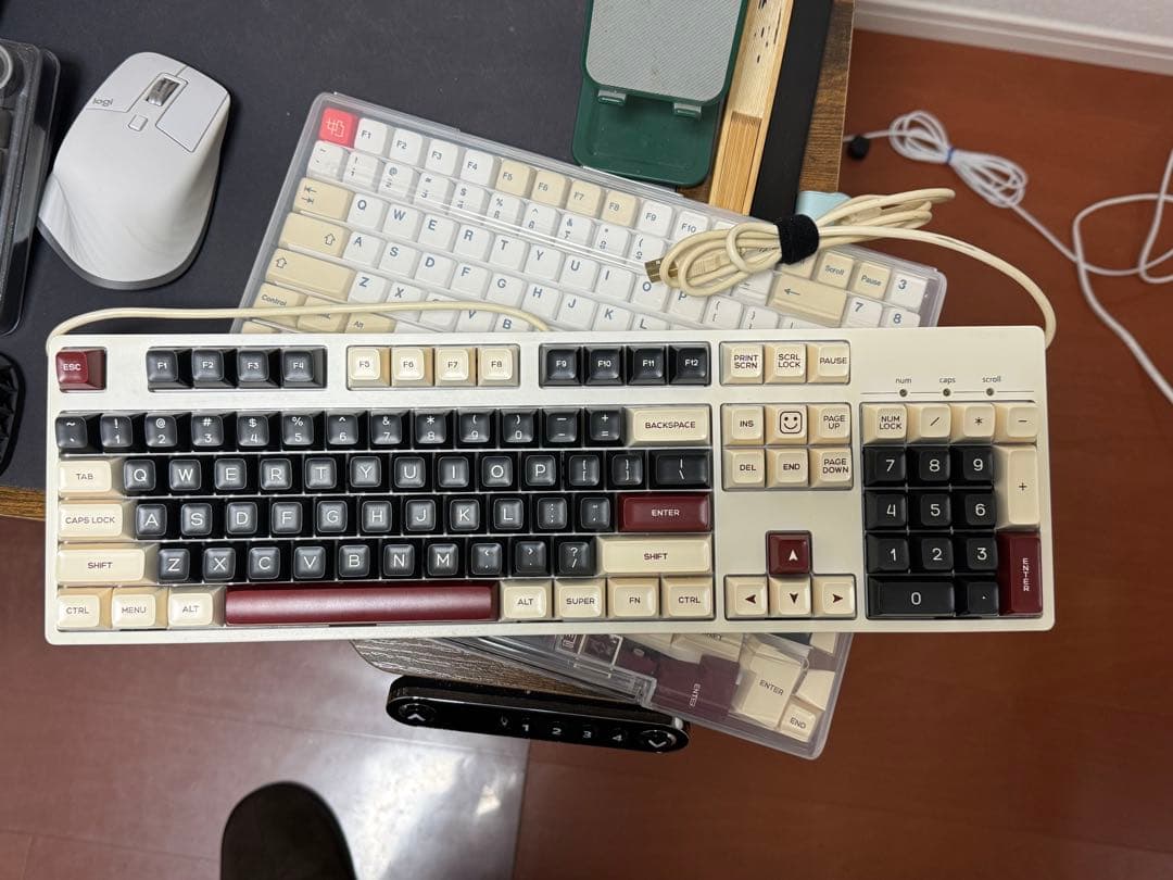ikbc 有線 メカニカルキーボード 青軸 104キー 交換キーキャップ付