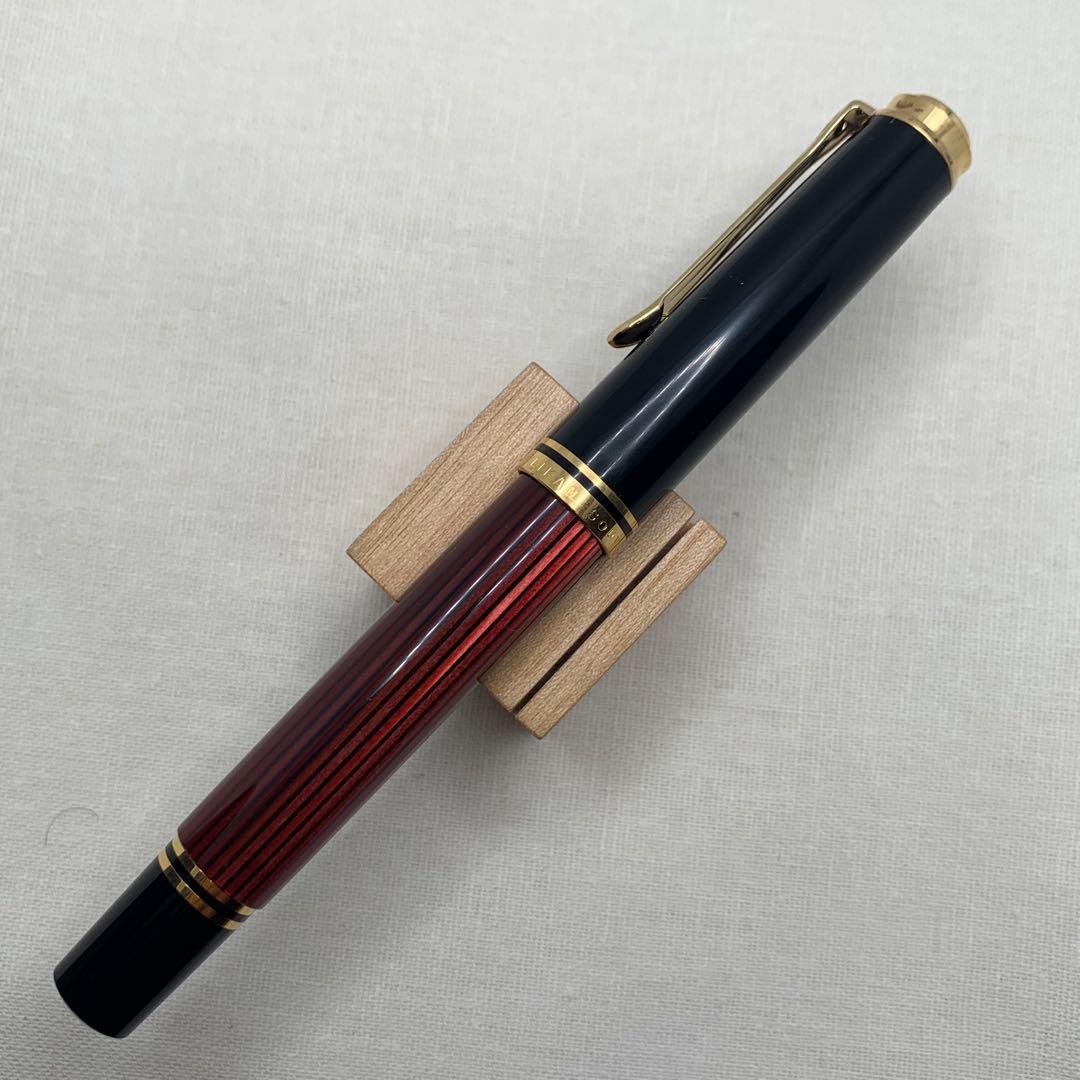 【名品】　ペリカン M600 14C F 万年筆 スーベレーン　レッドストライプ