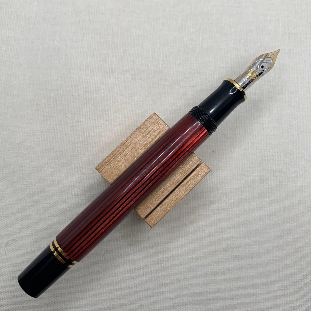 【名品】　ペリカン M600 14C F 万年筆 スーベレーン　レッドストライプ