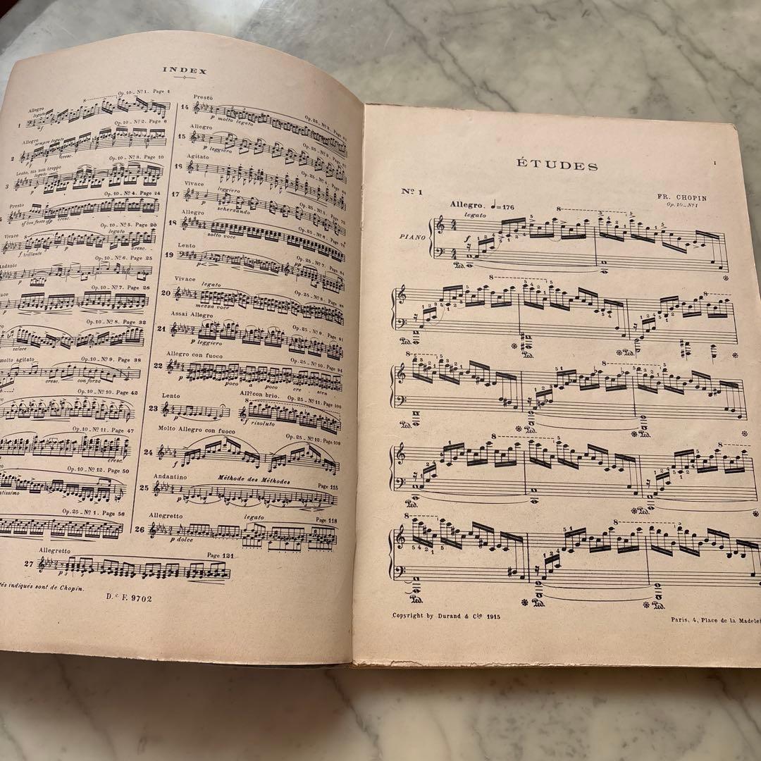 フランス　アンティーク　楽譜　ショパン　1915年