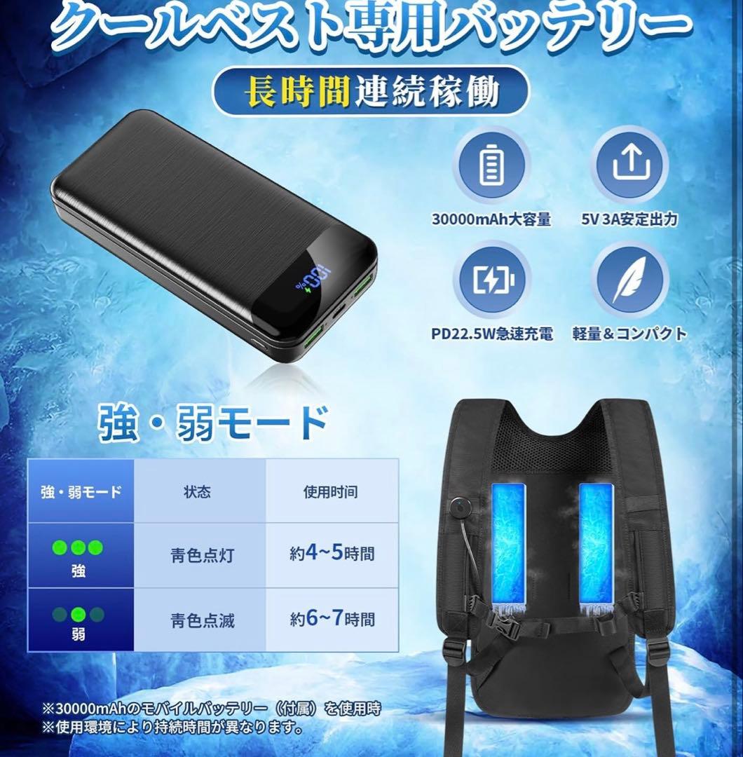 ペルチェ ベスト 冷却ブレート付き【10000mAh大容量バッテリーセット品】