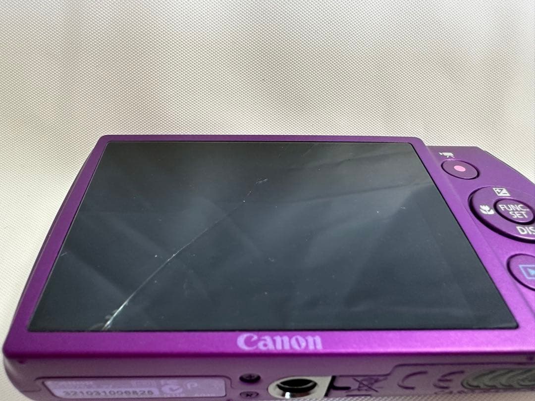 Canon IXY600F 紫 ジャンク 液晶割れ 撮影可 バッテリー充電器付