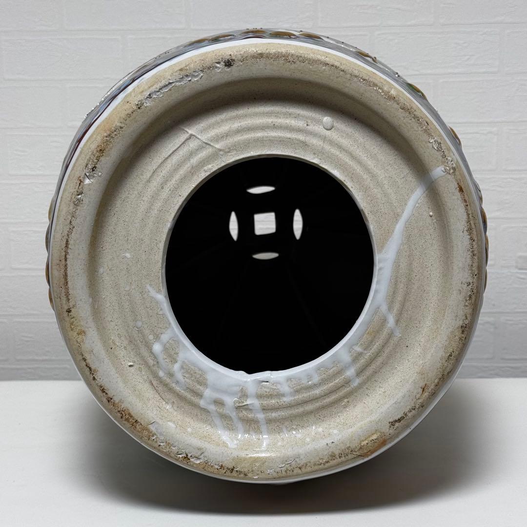 【貴重】九谷焼 椅子 九谷陶器椅子 陶器 花鳥図 孔雀 細密画 色絵 豪華絢爛