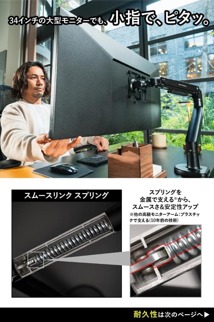 【未使用・新品】SHOPPINGALL モニターアーム 17-34インチ対応