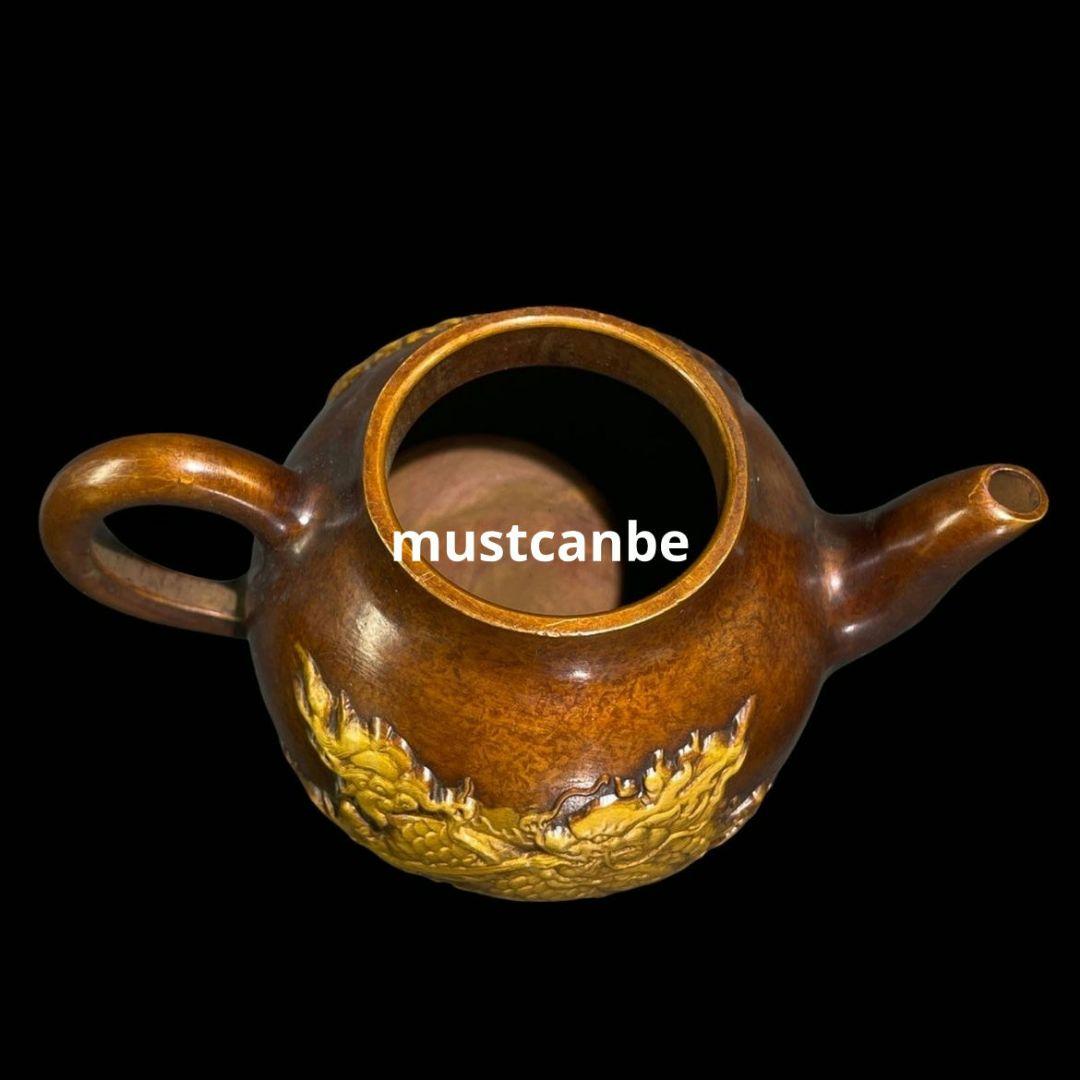 銅器 火麒麟素麺茶壺 酒壺 茶道具 装飾品 工芸品 置物