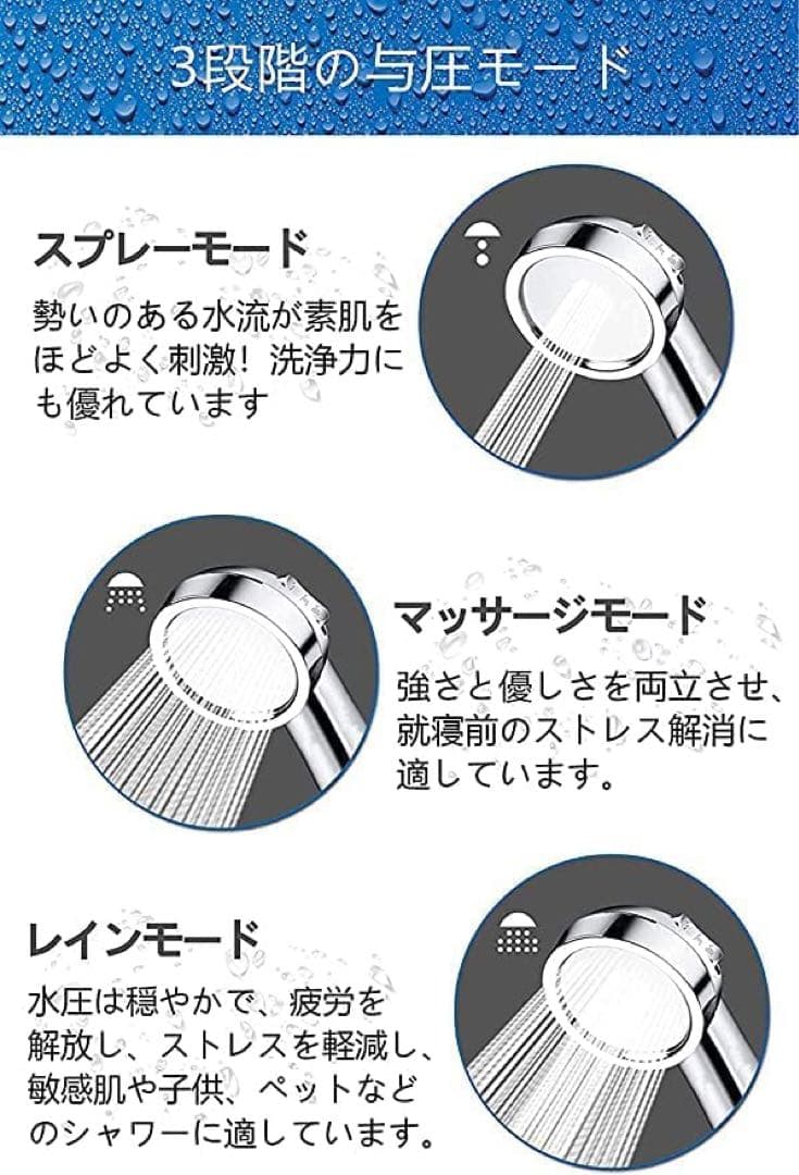 ⭐️コメントなしOK⭐️シャワーヘッド 節水 塩素除去 増圧用シャワーヘッド