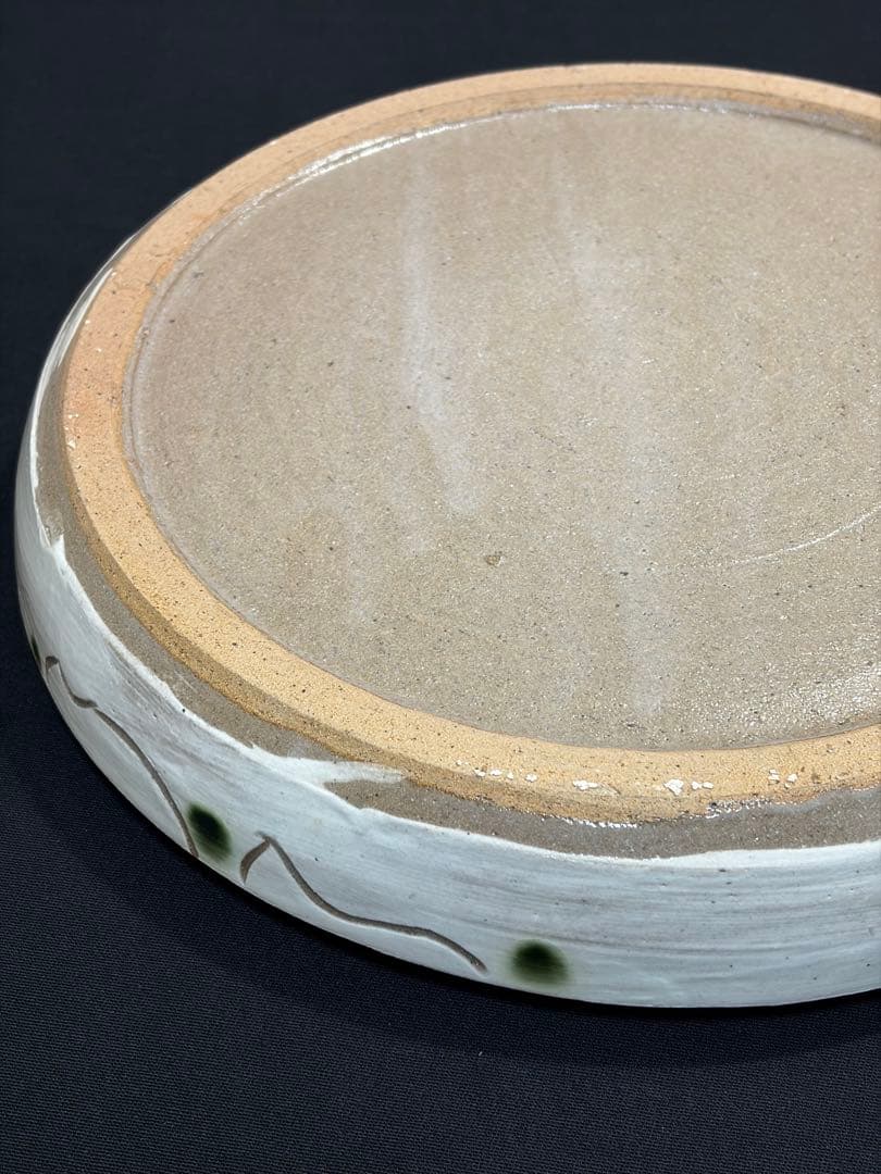 益子焼 1尺器 菓子器 花模様　民藝品　工芸品