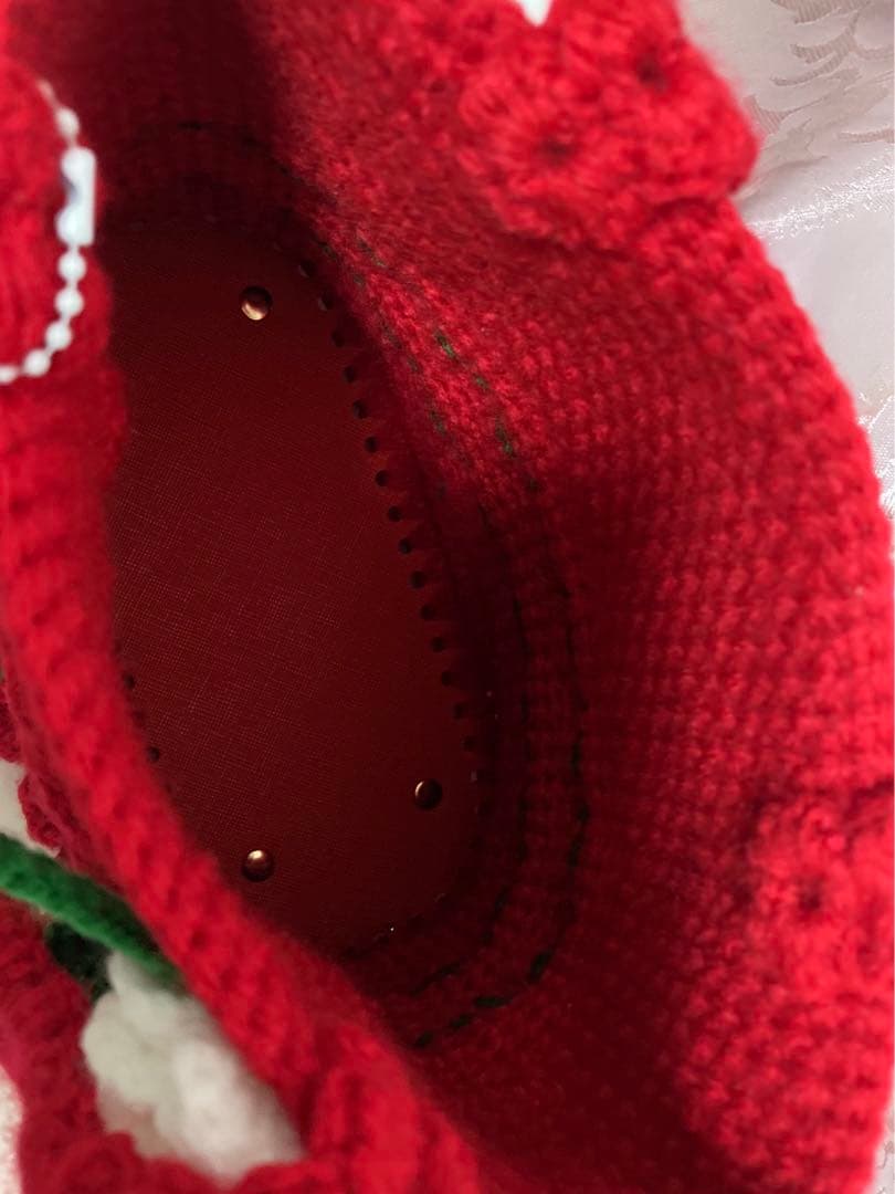 ♥️手編み♥️ハンドメイド♥️いちごバッグ♥️フリルたっぷりいちごバッグ♥️