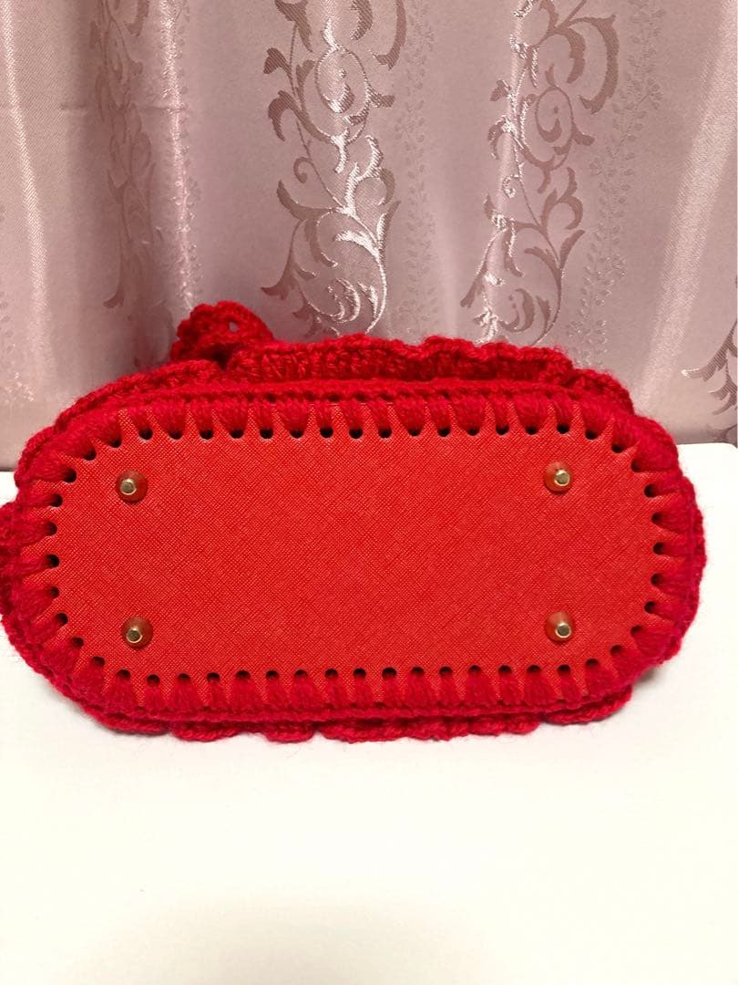 ♥️手編み♥️ハンドメイド♥️いちごバッグ♥️フリルたっぷりいちごバッグ♥️