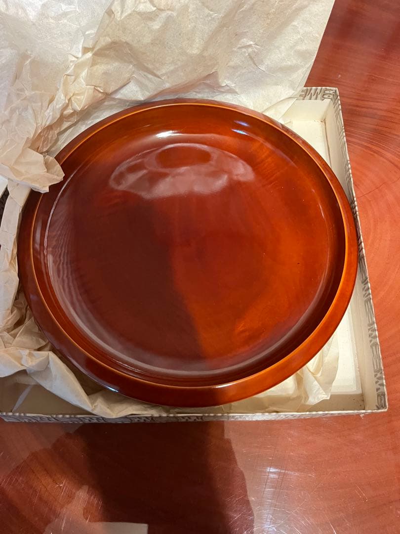 飛騨春慶塗 菓子鉢 漆器 木製 伝統工芸品 未使用 木箱付き