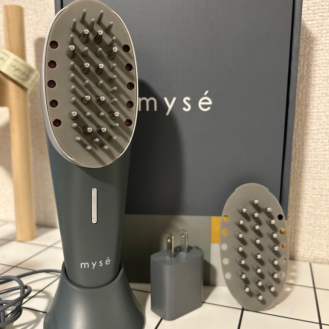 mysé スカルプブラシ グレー 充電器付き