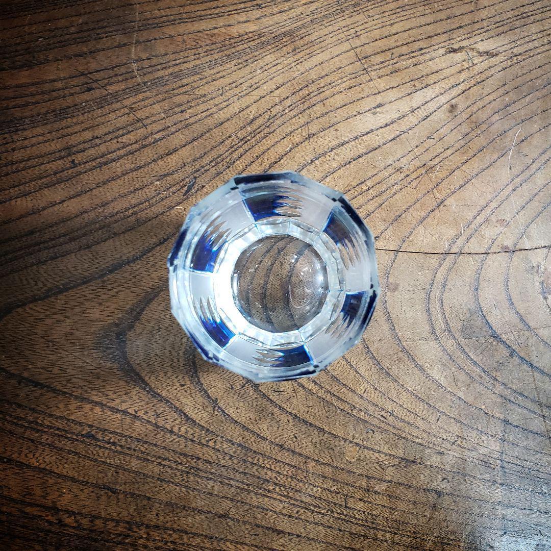 切子グラス ガラスコップ カットガラス 昭和レトロ 青