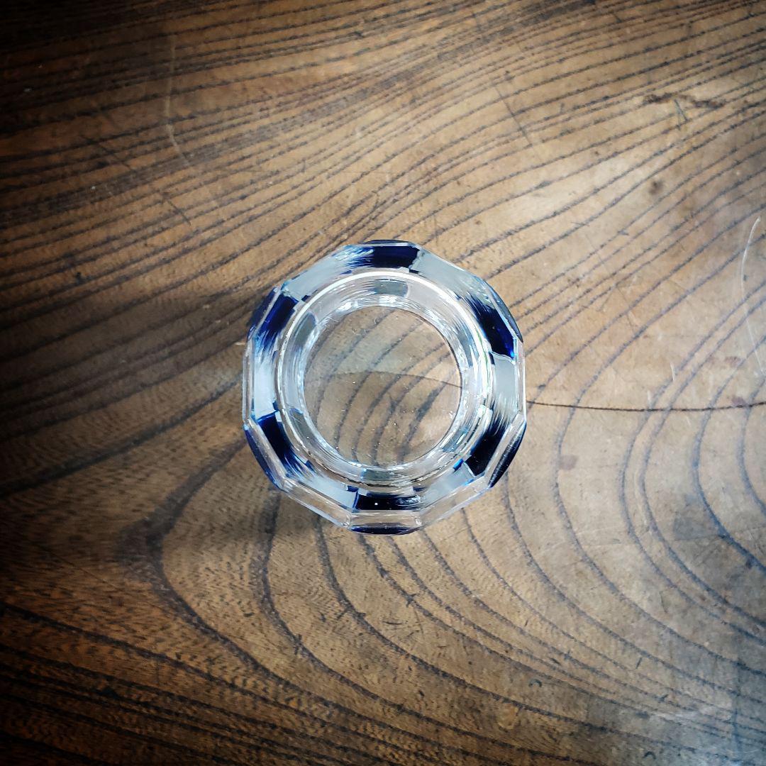 切子グラス ガラスコップ カットガラス 昭和レトロ 青