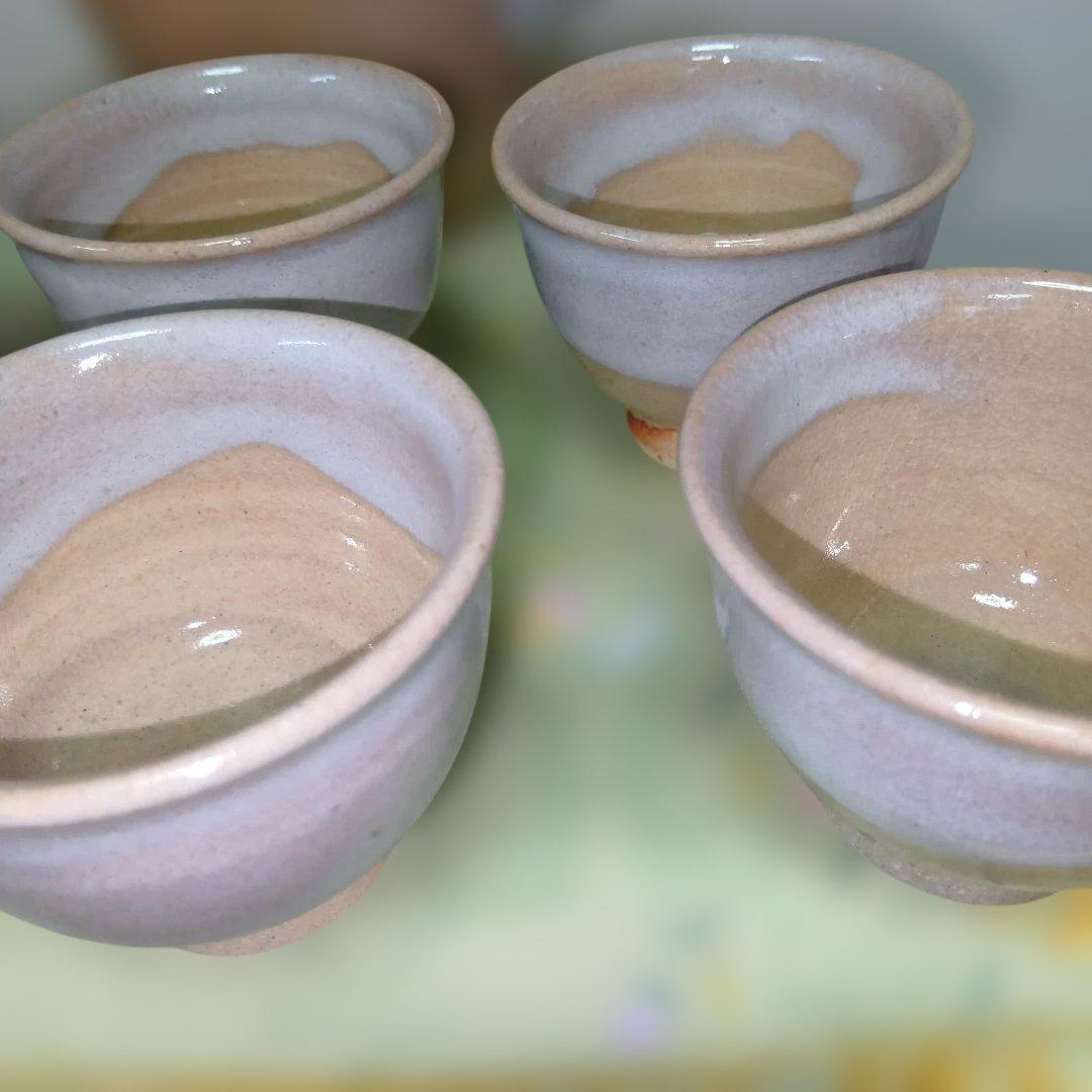 陶磁器萩焼の窯元、泉流山せんりゅうざん茶器セット、文化功労者陶芸家、吉賀大眉品