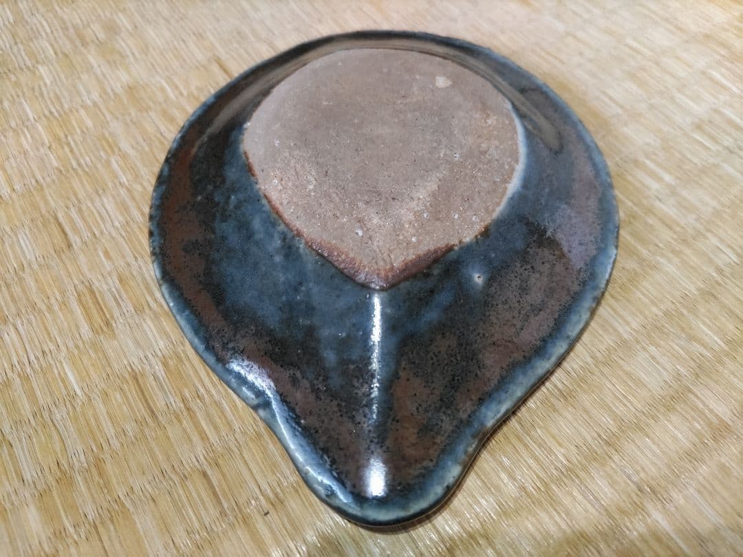 河井寛次郎 呉須 灰皿 民芸 珍品 日本ナショナルユニオン依頼品（UN銘）小物入
