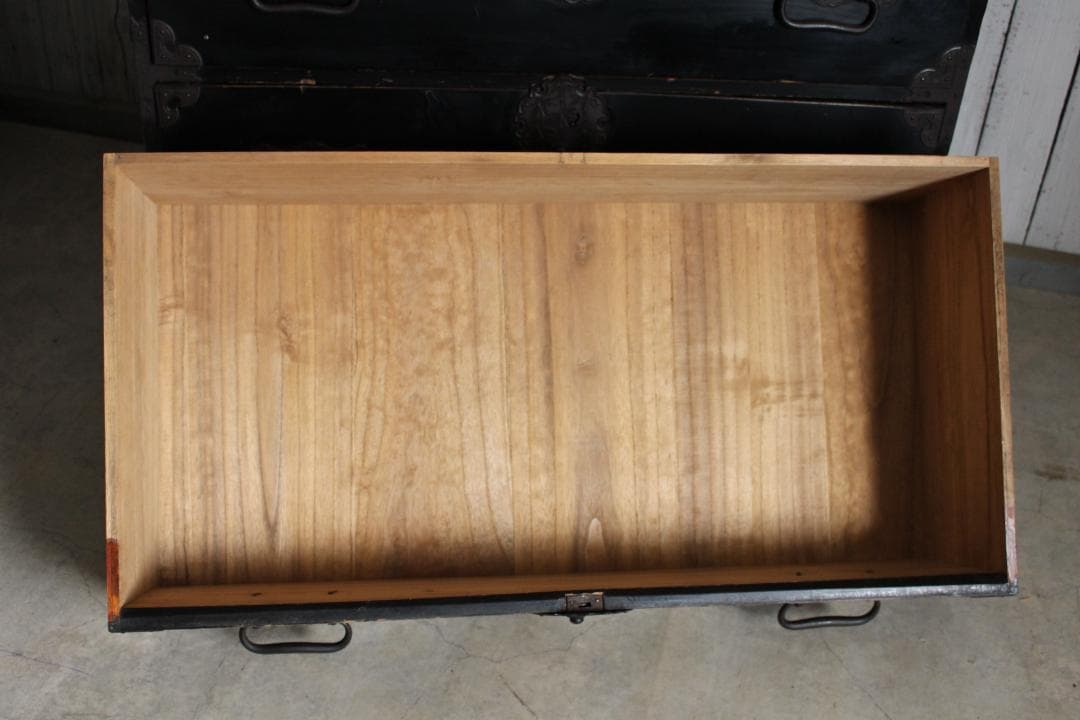 丸金具　時代庄内箪笥3段　タンス　収納　古家具　古民家　時代家具