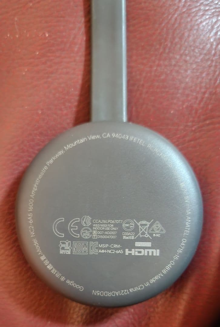 【超美品 2組セット】チャコールGoogle Chromecast HDMI接続