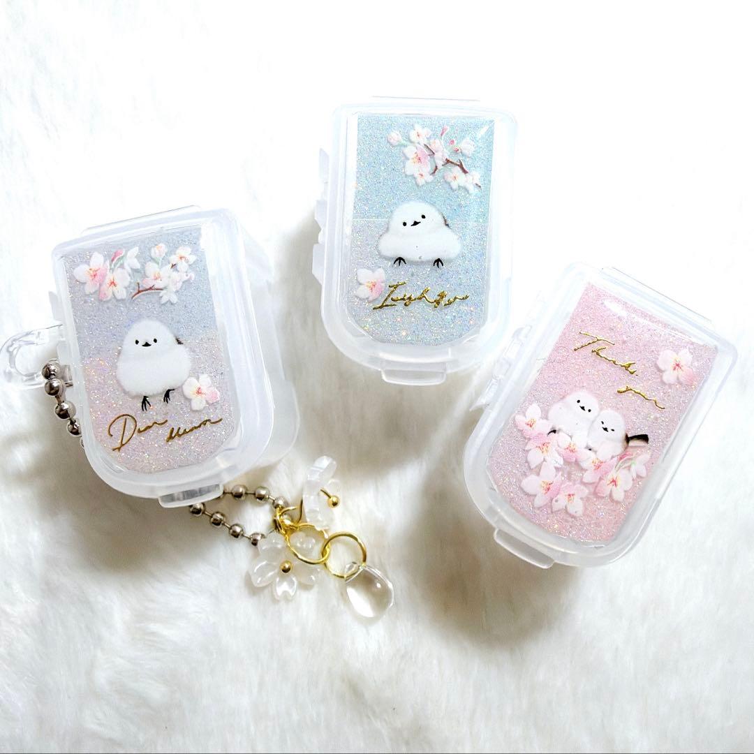 シマエナガ❁⃘*.゜レジンピルケース 桜❀.*゜