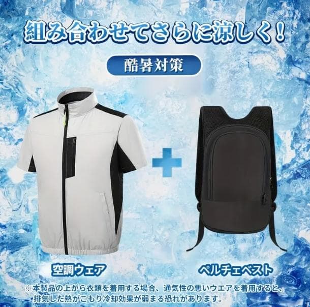 [新品] ペルチェ ベスト 2つ冷却ブレート 30000mAhバッテリー付