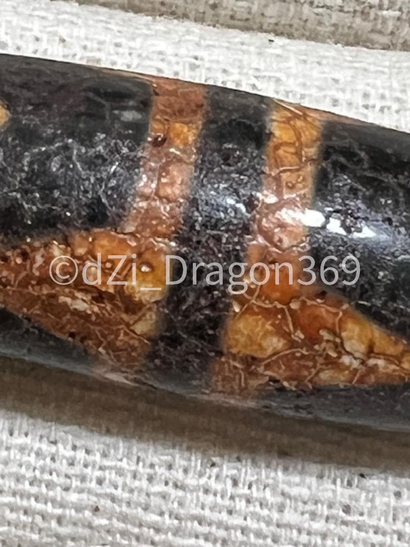 dZi beadsジービーズ 龍紋バキバキ！！ 西蔵 玉髄 血糸龍紋 九眼天珠