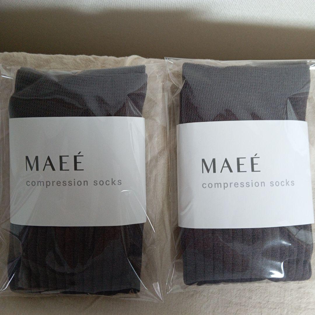 MAEE' マエエ　コットンリブタイプ　コンプレッションソックス　2足セット