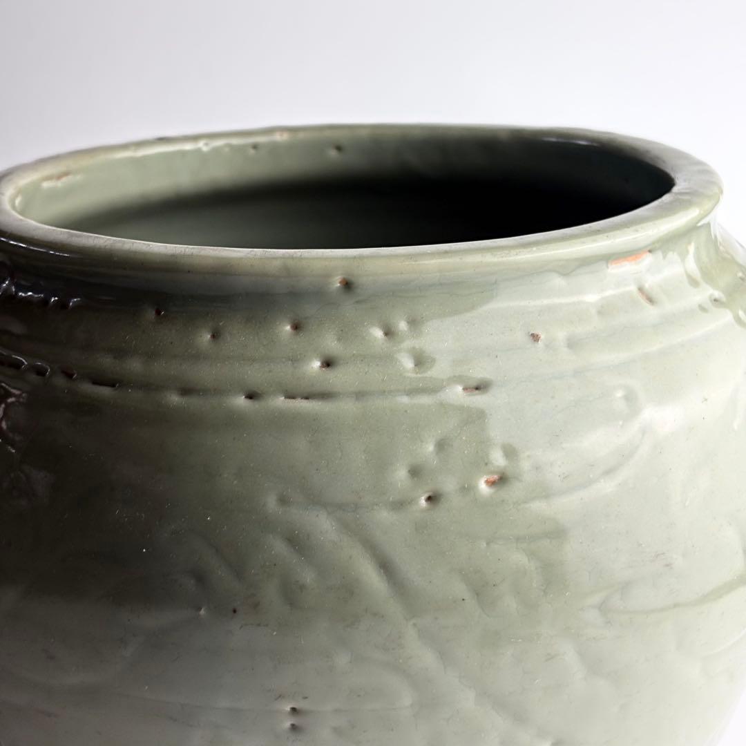 中国 青磁 龍泉 陶磁器 青磁 飾物 壷 壺