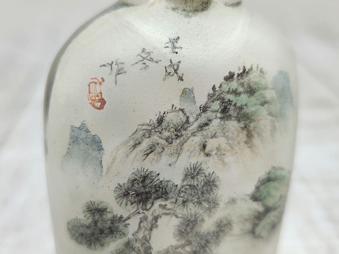 中国 内画 鼻煙壷 美術品 工芸品 ガラス ビエンコ
