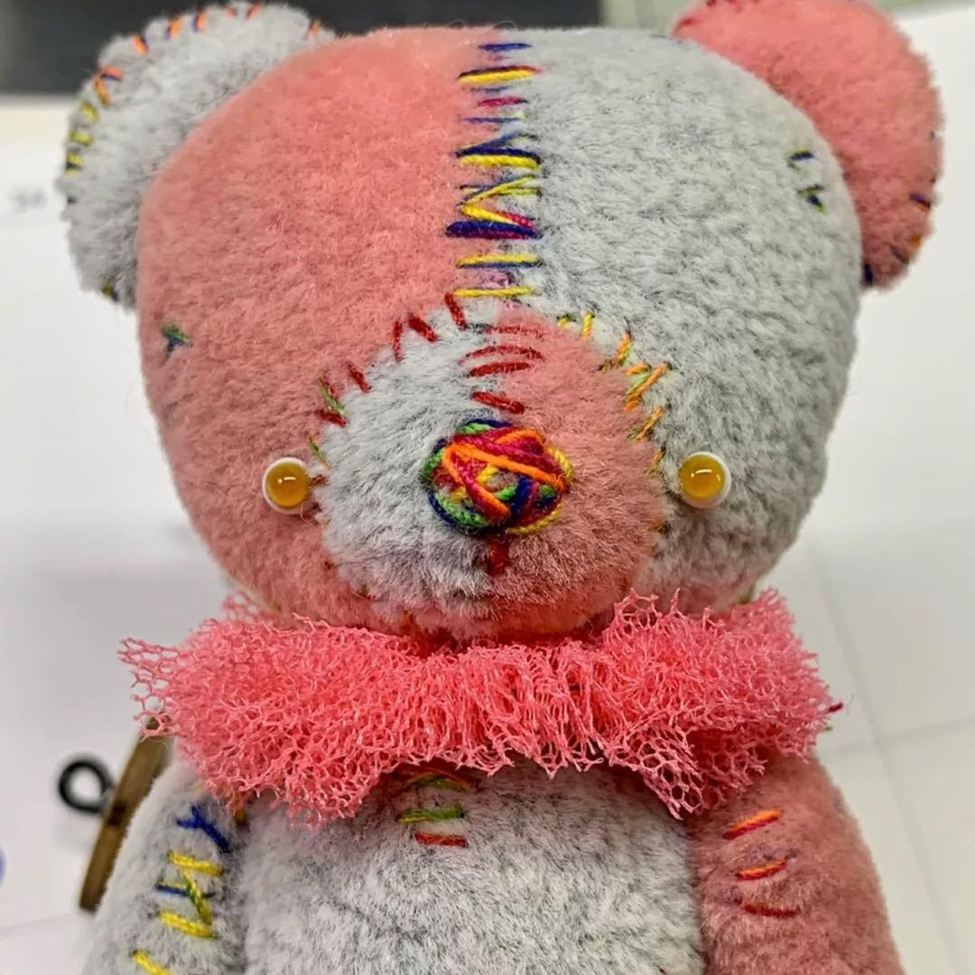 縫い縫い熊と狼さん ぬいぐるみ ハンドメイド 海外作家様 アーティストベア
